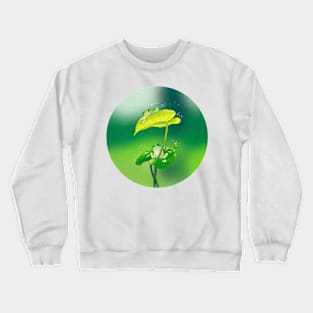 Minhwa: Green Frogs in Rainy Summer B Type (Korean traditional/folk art) Crewneck Sweatshirt